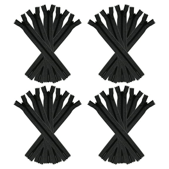 Uxcell Invisible Zippers, 20pcs 6inch Nylon Hidden Sewing Zippers for Sewing DIY Handmade, Black