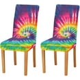 thumbnail image 6 of Tie Dye Rainbow Dining Chair Covers Set of 4 Spandex Stretch Dining Chair Slipcover for Dining Room Hotel Ceremony, 6 of 6