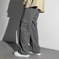 thumbnail image 2 of kpoplk Boys Sweatpants Boys Athletic Joggers Pants Kids Youth Open Bottom Pants with Pockets Drawstring(Grey,12-13 Y), 2 of 7
