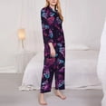 thumbnail image 3 of Balery Purple Butterfly Conjunto de Pijama con Estampado para Mujer, Conjunto de Dos Piezas con Manga Larga, Ropa de Dormir Suave con Bolsillos, Pijamas Cómodos-X-Large, 3 of 7