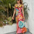 thumbnail image 6 of Candy Pattern Rainbow Lollipop Sleeveless Dress Dresses Women Summer Evening Dresses Ladies Bohemia Long Dresses, 6 of 9