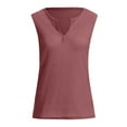 thumbnail image 3 of TYGHBN Womens Fashion V Neck Shirts Sleeveless Solid Knit Loose Fitting Tee Tops Woman Summer Tops Workout Shirts Loose Plain Shirt Women Short Sleeve Shirts Casual Women Compression Shirts Loose, 3 of 6