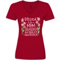 thumbnail image 3 of Inktastic Blessed to Be a Mom, Grandma, and Great Grandma Pink Flowers Women's V-Neck T-Shirt, 3 of 5