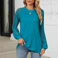 thumbnail image 2 of Fashion Womens Tops 2026 Plus Size Shirts Spring Summer Long Sleeve Round-Neck Fashion T-Shirt Solid Color Casual For Women, 2 of 5