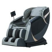 BestMassage 4D Massage Chair,Full Body Zero Gravity Recliner Chair with Smart Large Screen Bluetooth Heat Foot Roller,Grey