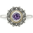 thumbnail image 4 of 14K/Silver Two-Tone Shey Couture Sterling Silver With 14K Accent Antiqued Amethyst Ringsize 7 (Width 2.4) - Jbsp, 4 of 5
