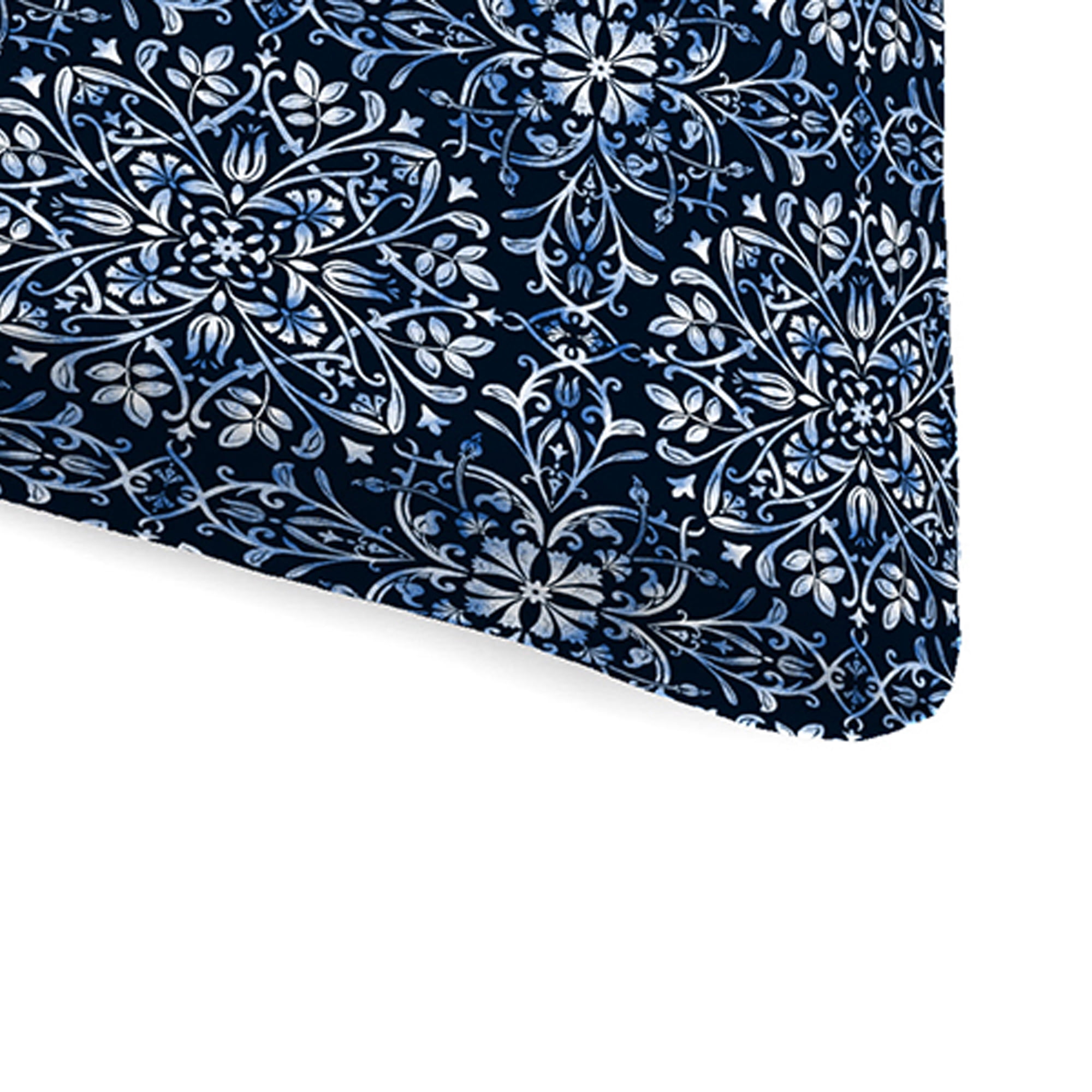 Jordan Manufacturing 74" x 22" Dresden Midnight Navy Damask Rectangular Outdoor Chaise Lounge Cushion with Ties
