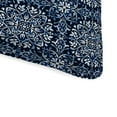 thumbnail image 2 of Jordan Manufacturing 74" x 22" Dresden Midnight Navy Damask Rectangular Outdoor Chaise Lounge Cushion with Ties, 2 of 10