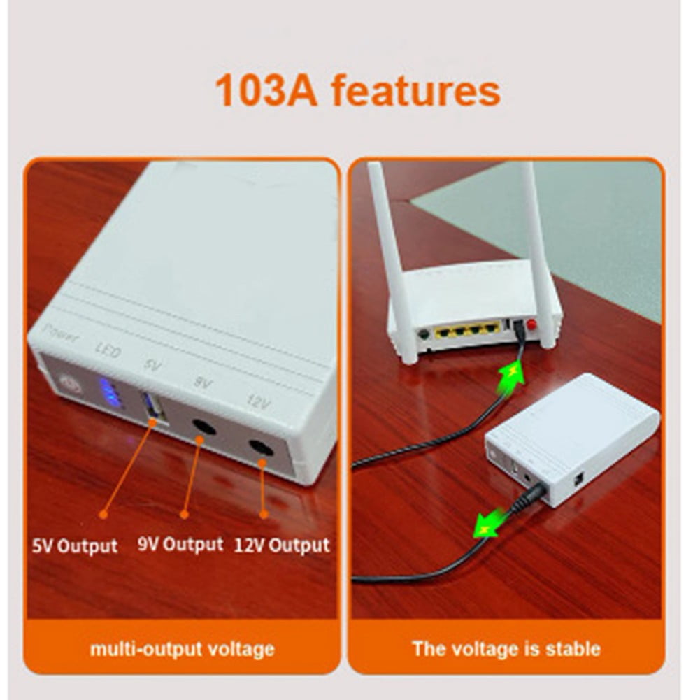 10400mAh Mini Ups Uninterruptible Power Supply DC12V 9V 5V Monitor Router Backup 10400mAh Mini Ups Uninterruptible Power Supply