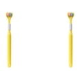 thumbnail image 1 of Justharion Triple Toothbrush For Teeth Cleaning And Triple Clean Three Head Toothbrush For Teeth Cleaning 418 Lemon Yellow Ad 2Set, 1 of 6