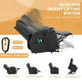 thumbnail image 4 of W WARMHOL Electric Power Lift Recliner Chair with Heat and Massage Lift Recliner for Elderly, Single Sofa recliners for Living Room with Cup Holders, 4 Pockets, USB Ports, Soft Fabric (Gray), 4 of 7