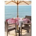 thumbnail image 3 of Outdoor Tablecloth with Umbrella Hole for Patio/Picnic/Party/Camping, Pink Marble Waterproof Table Cloth Square Cover Washable, Summer Ocean Wave Red Ombre (54"x 54"), 3 of 8