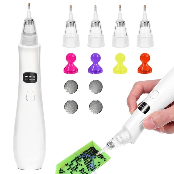 Diamond Painting Pen, 3 Adjustable Suction Mode & Rechargeable,  4pcs Diamond Art Locator Accessories & 2 Replacement Tips, Faster DIY Art Pickup Tool Kit