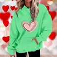 thumbnail image 2 of Jinhomg Women's Cute Sweatshirt 2026 Trendy Heart Graphic Hoodies Plus Size Comfy Long Sleeve Kangaroo Pocket Pullover Tops Daily Wear Green M, 2 of 5