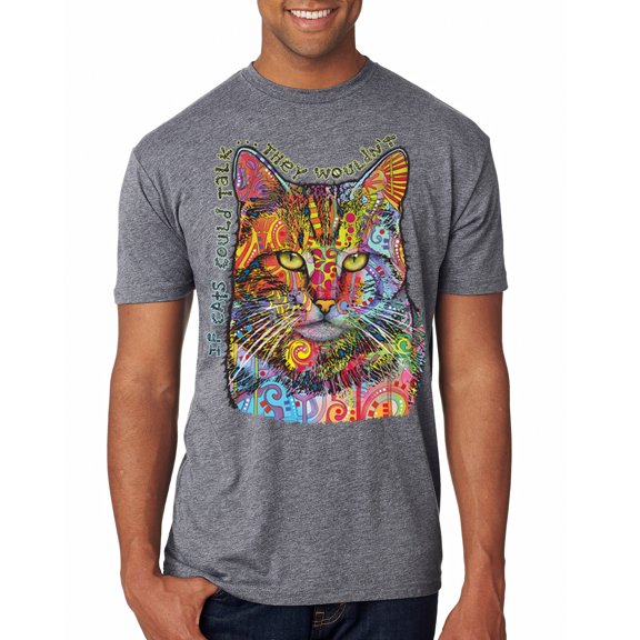 Dean Russo If Cats Could Talk Cat Lover Mens Premium Tri Blend T-Shirt, Premium Heather, Small