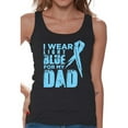 thumbnail image 1 of Awkward Styles Women's I Wear Light Blue for My Dad Graphic Tank Tops Prostate Cancer Awareness Ribbon, 1 of 4