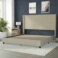 thumbnail image 3 of BizChair Quinn Stitched Upholstered Platform Bed, Beige, King, 3 of 11