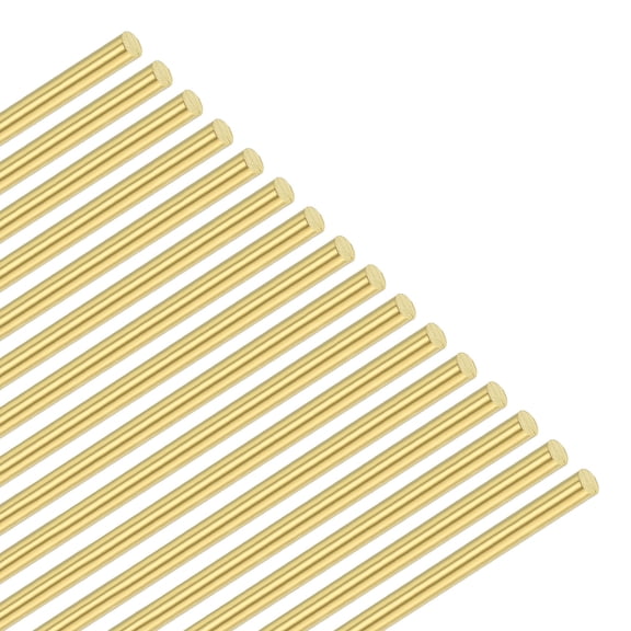 Uxcell 16-Pack Solid Brass Rod, 2x300mm Knife Handle Pins Material H65 Brass Round Stock for Knife Making Supplies