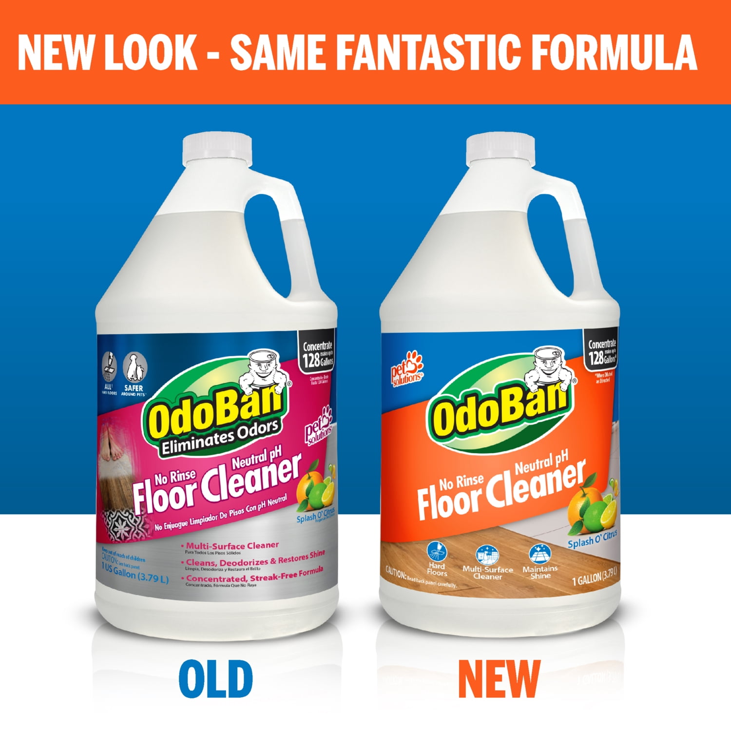OdoBan Pet Solutions No Rinse Neutral pH Floor Cleaner Concentrate, 2 Gallons