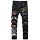 thumbnail image 1 of Pantalones vaqueros rasgados elásticos de alta calidad para hombre, Jeans de estilo Hip Hop juvenil, color negro, 2023, 1 of 5