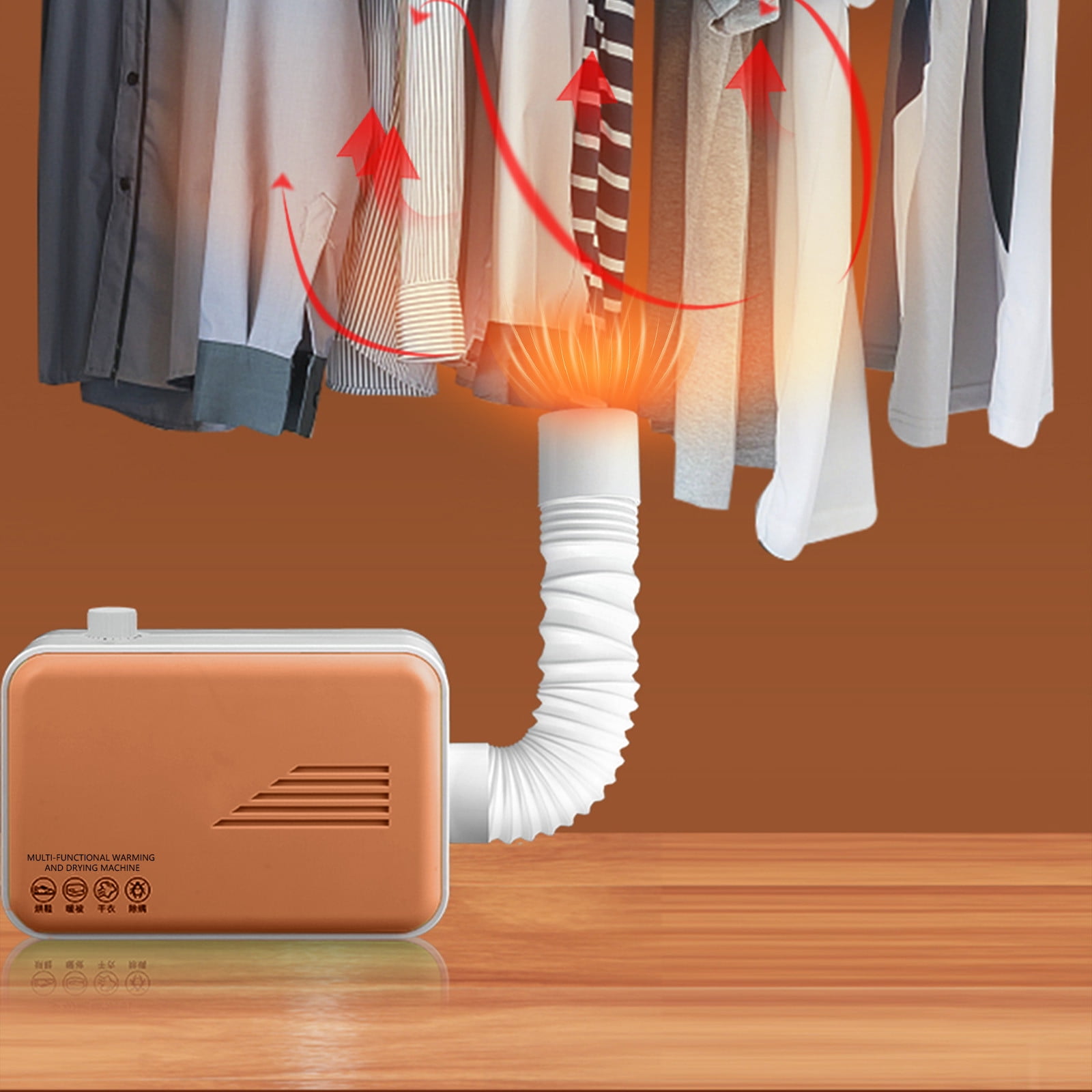 PATLOLLAV Portable Clothes Dryer, Multifunction Dryer for Flat, RV, Travel Mini Dryer Machine for Light Clothes, Underwear, Baby Clothes - Quick and Easy to Use Small Compact Dryer Machine,Golden