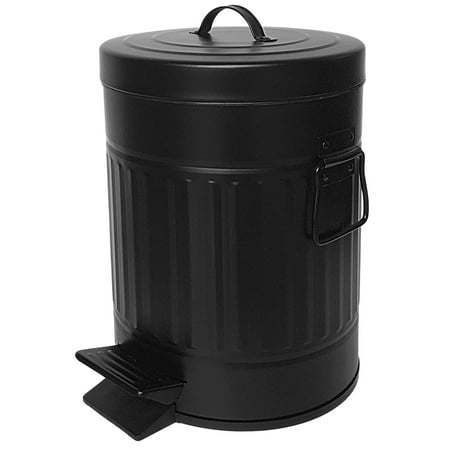 Autumn Alley Black Metal Farmhouse Pedal Garbage Can - Modern Farmhouse Bathroom Accessories