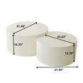 thumbnail image 2 of Vertical Stripe Design Nesting Coffee Table Set for Living Room, Bedroom, Beige(Set of 2 Pieces), 2 of 7
