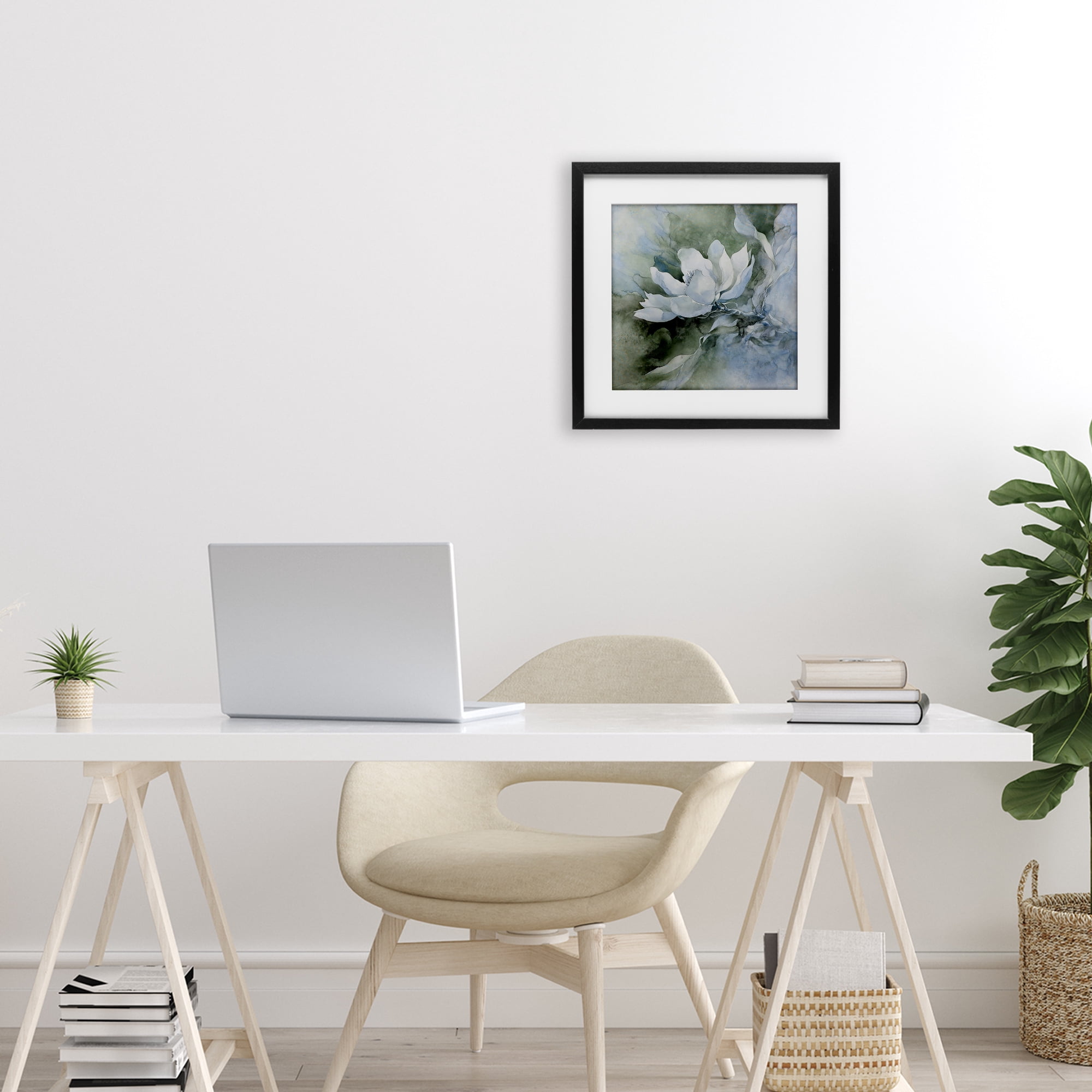 Stupell Industries Fluid Whimsical Flower Black Framed Print Under Glass, design by Svetlana Aleynikova
