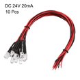 thumbnail image 2 of Luz LED pre-cableada, DC 24V 20mA - Bombilla redonda de 5mm en blanco cálido pre-cableada para fiestas en barcos DIY (10 PCS), 2 of 4