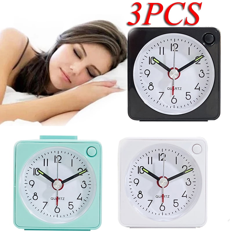 Portable Square Alarm Clocks Silent No Ticking Home Living Snooze Office Decor 