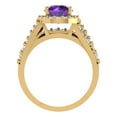thumbnail image 4 of Clara Pucci 14K Yellow Gold Round Cut 1.5Ct Natural Amethyst Engagement Ring + Matching Band - Luxury Box Included, 4 of 7