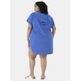thumbnail image 3 of Time and Tru Women’s and Women’s Plus Terry Towel Lace Up Hooded Dress Coverup, Sizes XS-3X, 3 of 5