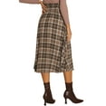 thumbnail image 3 of MODA NOVA A-Line Midi Skirt for Juniors Vintage Plaid High Elastic Waist Fall Winter Skirt, 3 of 5