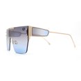 thumbnail image 5 of Rimless Flat Top Shield Side Visor Metal Rim Sunglasses Gold Black Blue, 5 of 5