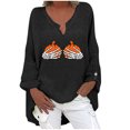 thumbnail image 1 of Camisas Para Mujer Moda Camiseta de Manga Larga Otoño Cuello en V Frente Abierto Prendas de Abrigo Sueltas Estampado Blusa Abrigo Tops Odeerbi ODB128468, 1 of 5