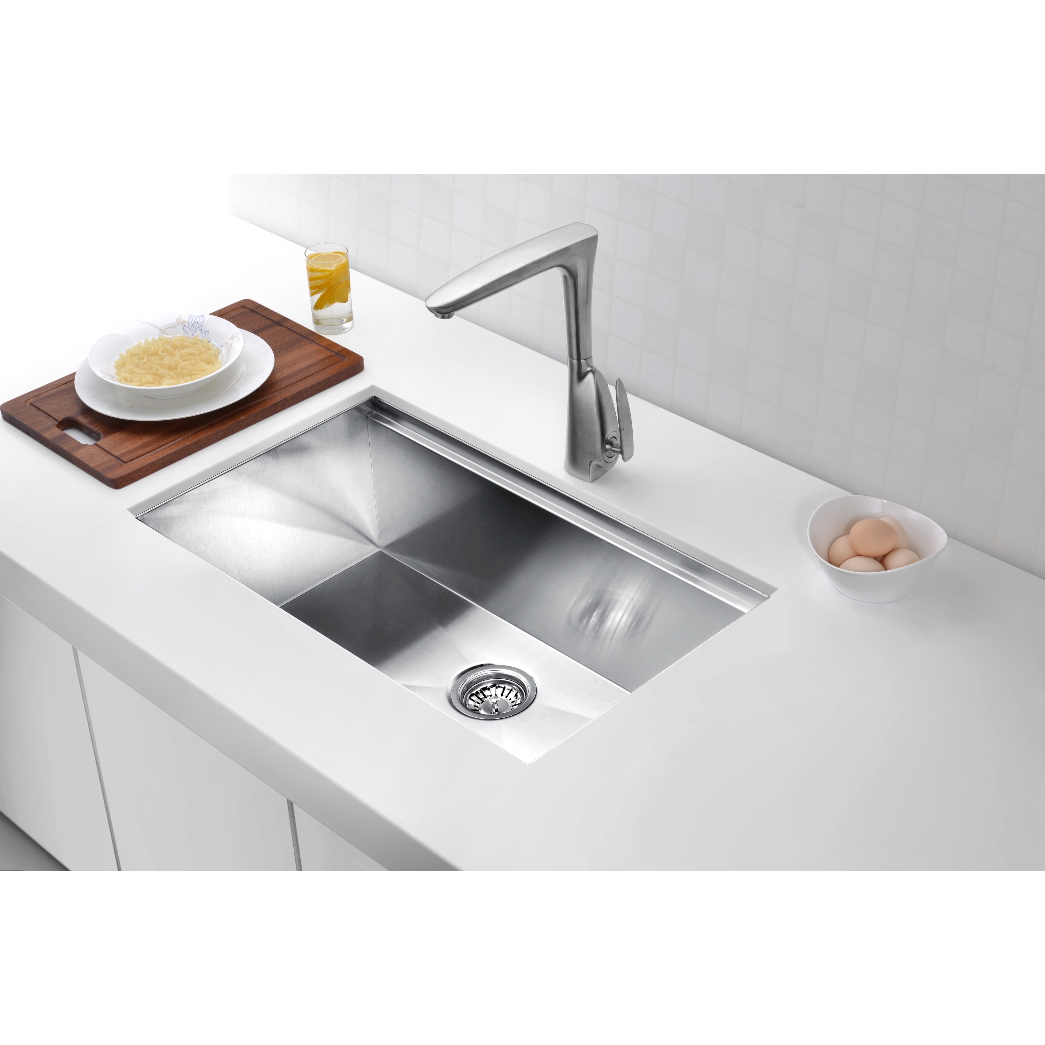 Anzzi Aegis 30 L X 18 W Undermount Kitchen Sink With Basket Anzzi Aegis 30 L X 18 W Undermount Kitchen Sink With Basket Strainer Com