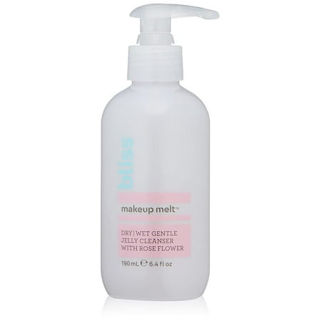 Bliss Makeup Melt Jelly Cleanser | Suitable on Dry/Wet Skin | Super-Gentle with Soothing Rose Flower | Paraben Free, Cruelty Free | 6.4 fl oz