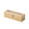 thumbnail image 2 of twisto Tea Storage Case Wooden Tea Chest Organizer Box Clear Lid Multi Compartment Drawer Cabinet Counter Table Desktop Storage for Suitable for gift giving home decoration kitchen 30x10x9cm, 2 of 8