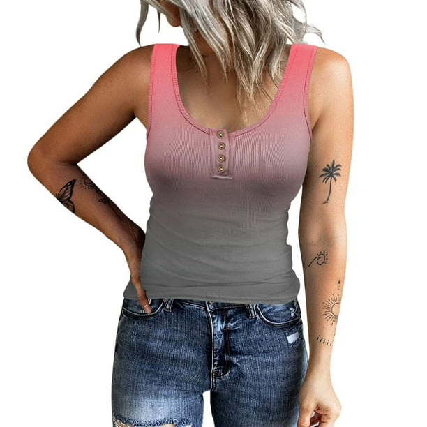 Ichuanyi Womens Swimsuits Clearance Tank Top For Women Sexy O Neck Sleeveless Vest Summer Trendy Slim Skinny Pullover Tunic Tees Ichuanyi Ichuanyi