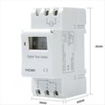 thumbnail image 4 of Interruptor Temporizador Digital Programable Semanal de 2 Cables con Carril DIN, Control de Relé, CA THC 15 A, 30 A, 220 V, 12 V., 4 of 5