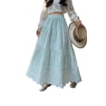 thumbnail image 2 of Wowcloth Women's French Retro Casual Skirt with Elastic Waist and Embroidered Lace, Stylish and Comfortable for Daily Wear and Dating, 2 of 5