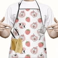 thumbnail image 2 of White Cow Strawberry Jar Pattern Apron-Garden Aprons for Women with Pockets-Cotton Linen Waterproof Kitchen Cooking Gardening Aprons Adjustable for Kitchen,Cooking,BBQ and Salon 33x27 Inch, 2 of 7