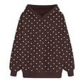 thumbnail image 4 of Bibifish Womens Hoodies Polka Dot Pattern Drawstring Hood Long Sleeve Hoodies Relaxed Fit Playful Casual Trips Classic Tops With Pockets, 4 of 4