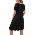 thumbnail image 7 of Women's Summer Casual Midi Dress Beach Short Sleeve Dresses with Pockets, 7 of 7