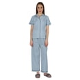 thumbnail image 1 of Inkmeso Women Cotton Nightwear Pajamas Set Classic Short Sleeve 2 Pc Shirt & Pajama Loungewear, 1 of 7