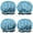 Blue Cartoon Unicorn, variant on Shower Caps,Blue Cartoon Unicorn Gift Balloon Cloud Pattern Waterproof Shower Cap for Women 4 Pieces,Double Reusable Hair Cover for Shower PEVA Elastic Stretch Hem