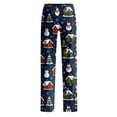 thumbnail image 4 of Christmas Pajama Pants for Women Christmas Tree Snowflake Snowman Print Comfy Pj Bottoms Casual Soft Sleepwear Lounge Pants Loose Fit Pajama Pants Blue,S, 4 of 5