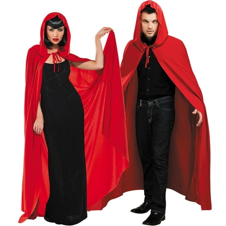 AMSCAN Red Hooded Cape Halloween Costume Accessories for Adults, One Size