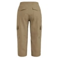 thumbnail image 5 of TEAJOPSUU Womens Cargo Capri Pants Straight Leg Drawstring Elastic Waist Trousers with Side Pockets Casual Athletic Wear Khaki, 5 of 6