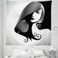 thumbnail image 1 of Contemporary Tapestry, Abstract and Woman Silhouette Cosmetics Glamor Hairstyle Femininity, Fabric Wall Hanging Decor for Bedroom Living Room Dorm, 5 Sizes, Multicolor, by Ambesonne, 1 of 1
